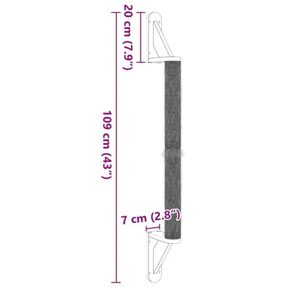 Vidaxl Poste Rascador De Pared Para Gatos Sisal 109 Cm_2