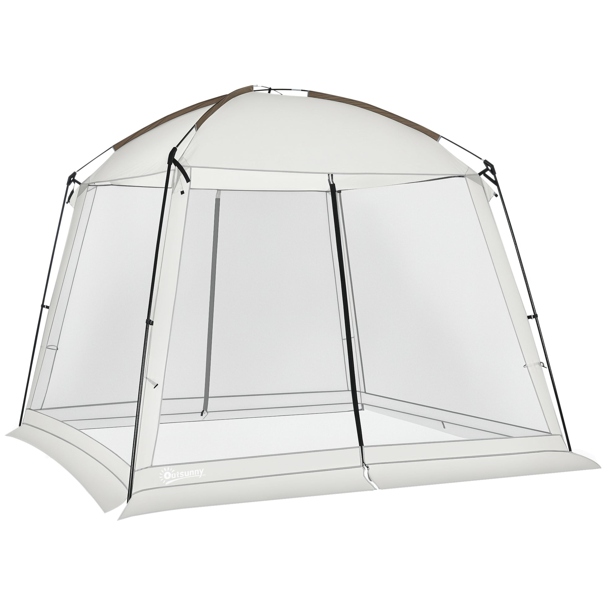 Outsunny Carpa De Jardín 3x3 M Para 6-8 Personas Con 4 Mosquiteras Y 2 Puertas_0