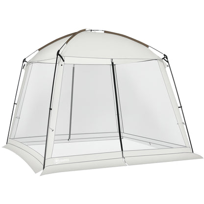Outsunny Carpa De Jardín 3x3 M Para 6-8 Personas Con 4 Mosquiteras Y 2 Puertas_0