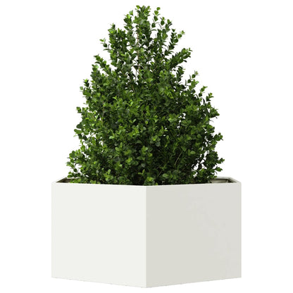 Jardinera Hexagonal De Acero Blanco 104x90x45 Cm_2