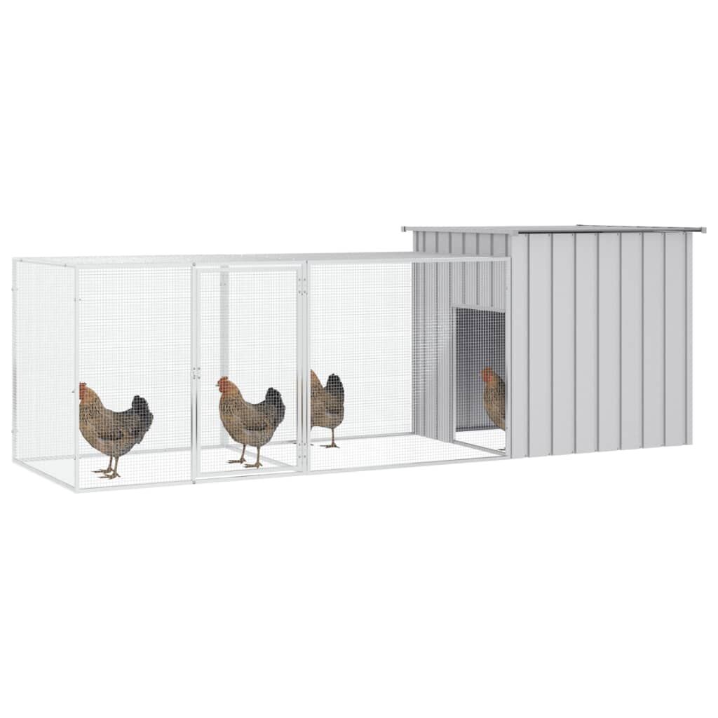 Vidaxl Gallinero De Acero Galvanizado Gris 300x91x100 Cm_1