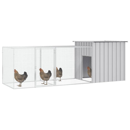 Vidaxl Gallinero De Acero Galvanizado Gris 300x91x100 Cm_1