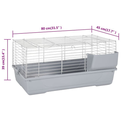 Vidaxl Jaula De Animales Pequeños Polipropileno Metal Gris 80x45x39 Cm_2