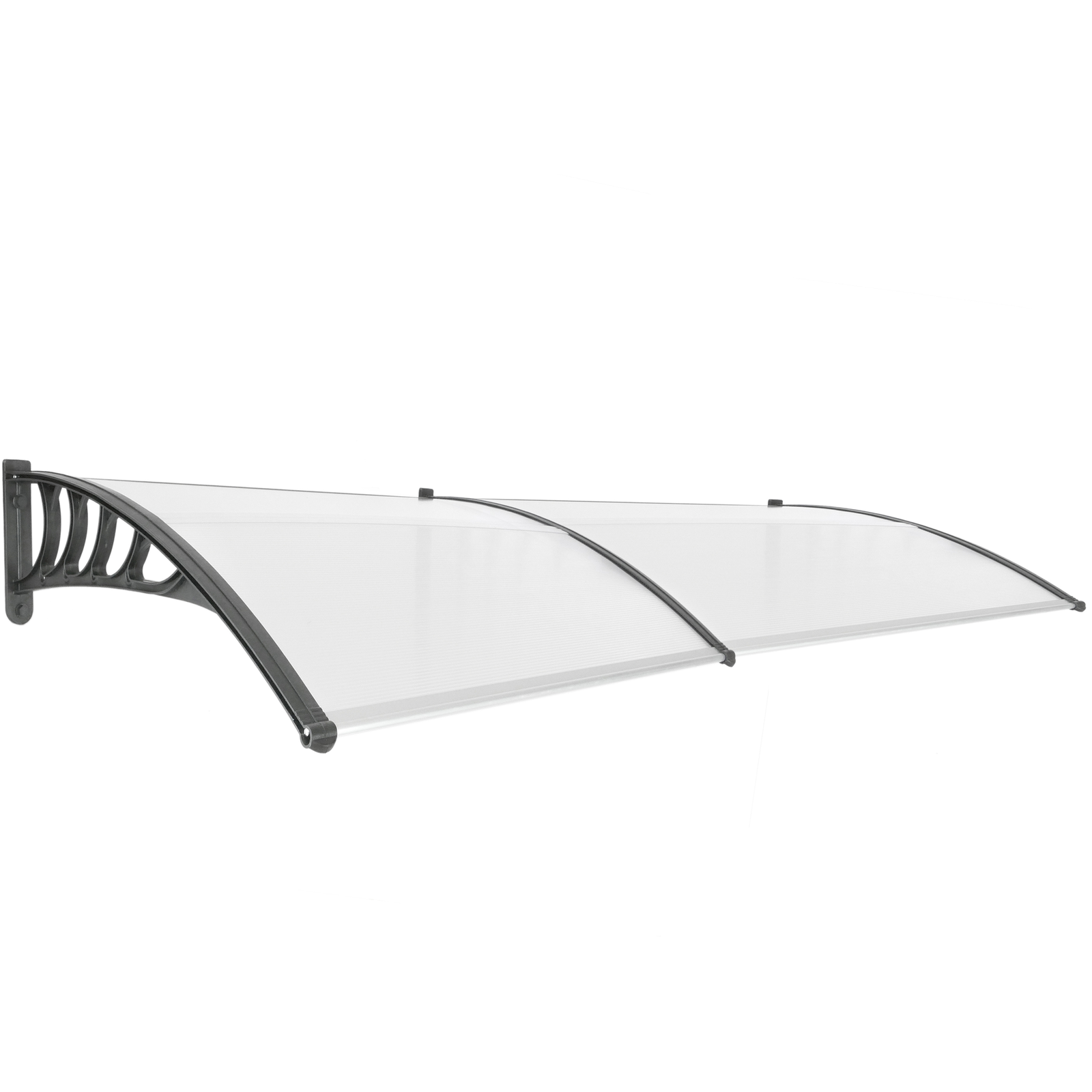 Tejadillo De Protección 240x90cm Marquesina Para Puertas Y Ventanas Negro_0
