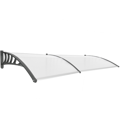 Tejadillo De Protección 240x90cm Marquesina Para Puertas Y Ventanas Negro_0