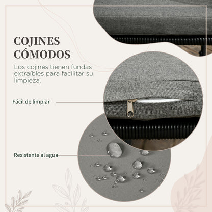 Outsunny Conjunto De Jardín Exterior De Ratán Sintético Con Mesa Cuadrada Sillas_4
