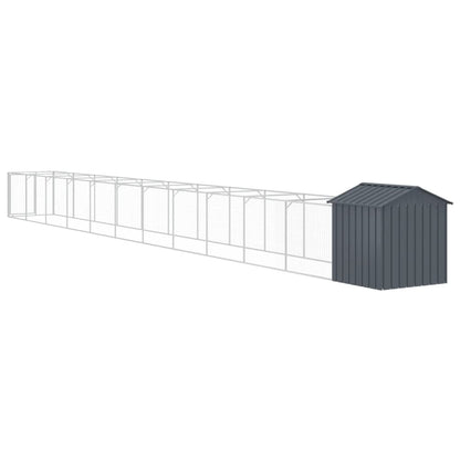 Caseta Perros Con Tejado Acero Galvanizado Gris 117x1221x123 Cm_4