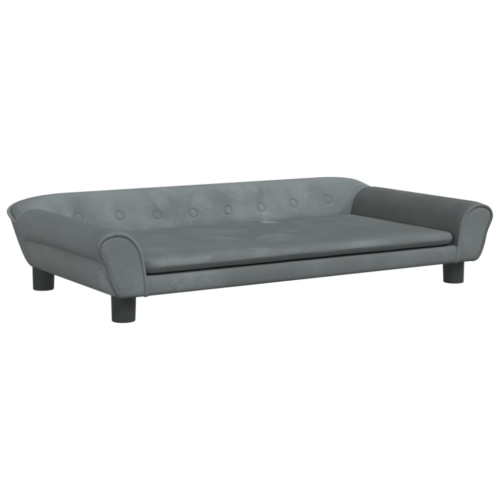 Cama Para Perros De Terciopelo Gris Oscuro 100x50x21 Cm / Vetonek_2