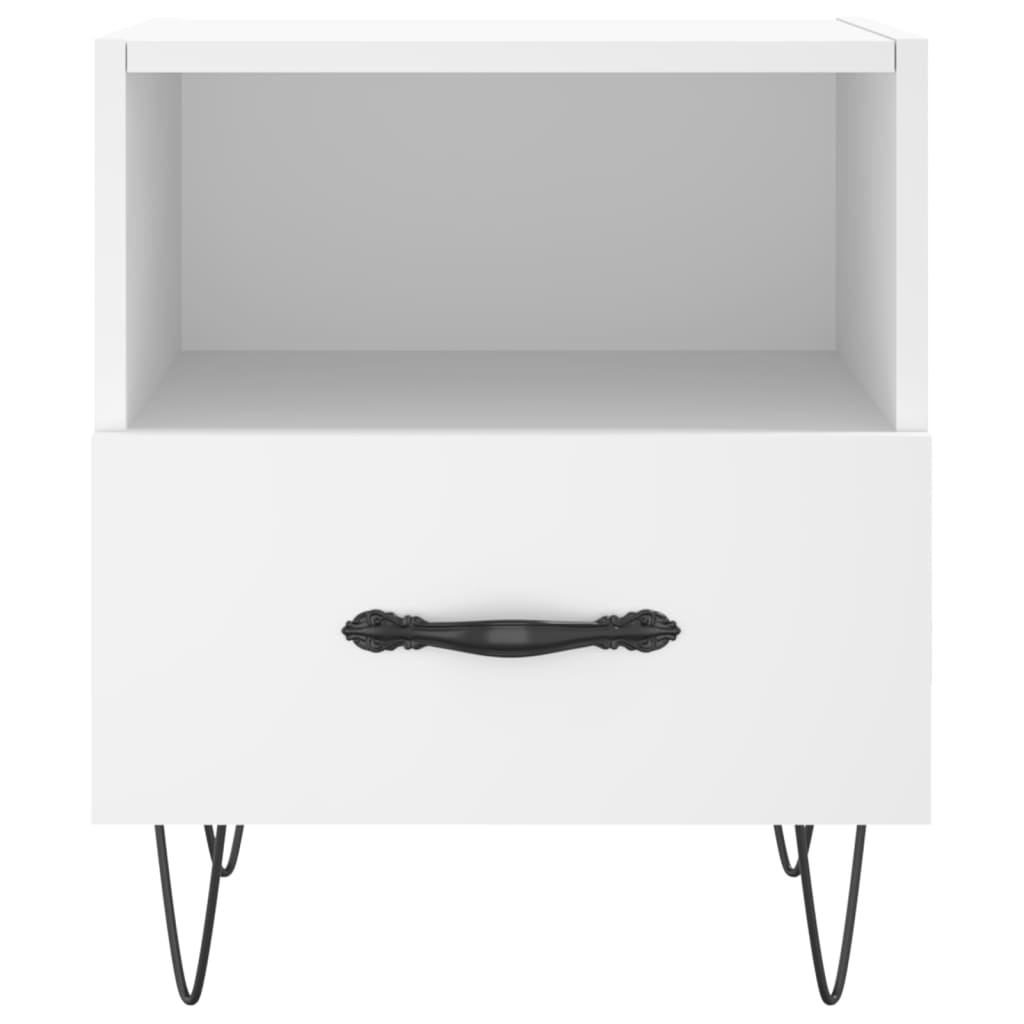 Mesita De Noche Madera De Ingeniería Blanco 40x35x47,5 Cm_2