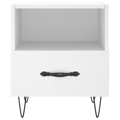 Mesita De Noche Madera De Ingeniería Blanco 40x35x47,5 Cm_2
