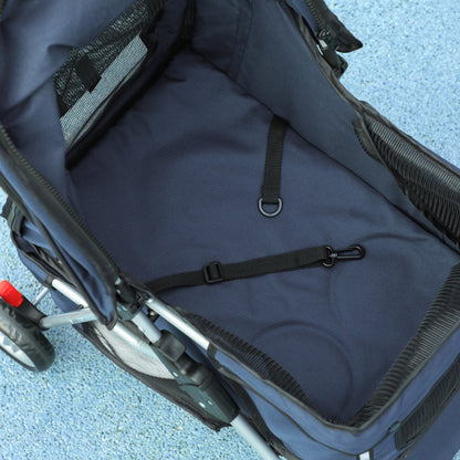 Pawhut Carrito Para Perros Plegable Con Cesta De Almacenaje 75x45x97 Cm Azul_4