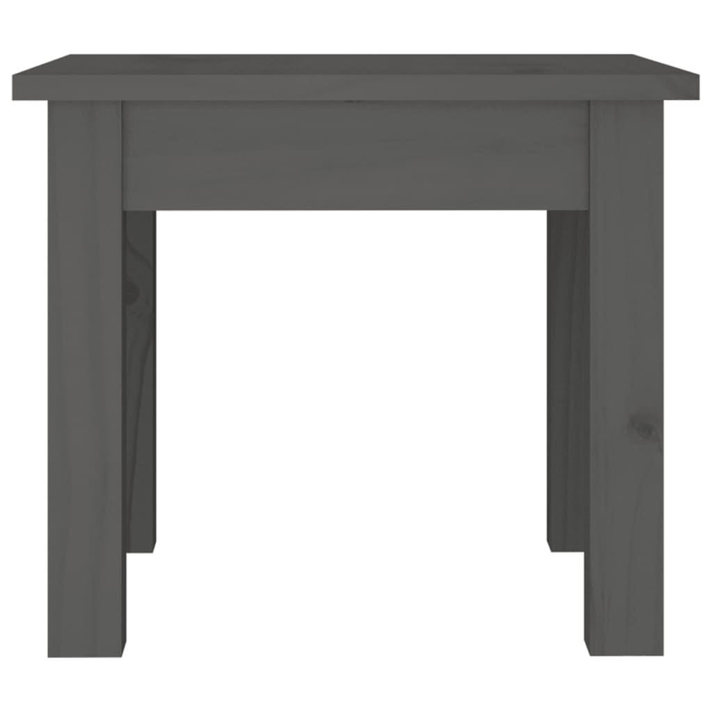 Mesa De Centro De Madera Maciza De Pino Gris 35x35x30 Cm_3
