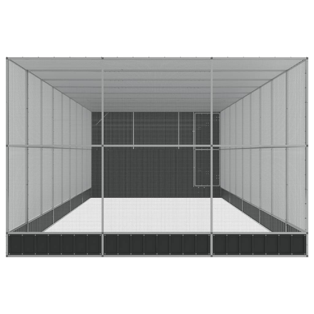 Vidaxl Pajarera Con Extensión Acero Plateado 1118x303x216 Cm_3