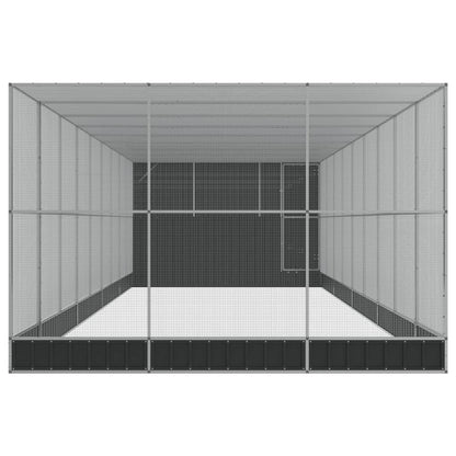 Vidaxl Pajarera Con Extensión Acero Plateado 1118x303x216 Cm_3