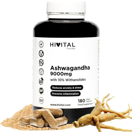 Ashwangandha 9000mg  Hivital 180 cápsulas veganas