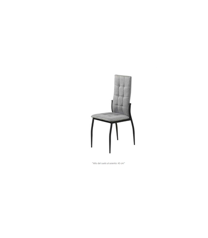 Silla Coral C-48-6 Tapizada En Textil Color Gris Claro, 98cm(alto) 40cm(ancho) 50cm(largo)_0