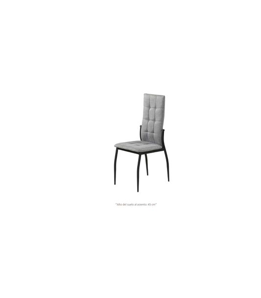 Silla Coral C-48-6 Tapizada En Textil Color Gris Claro, 98cm(alto) 40cm(ancho) 50cm(largo)_0