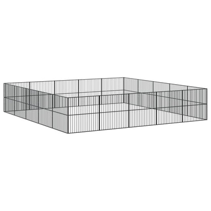 Corralito Para Perros Con 20 Paneles Acero Galvanizado Negro_5