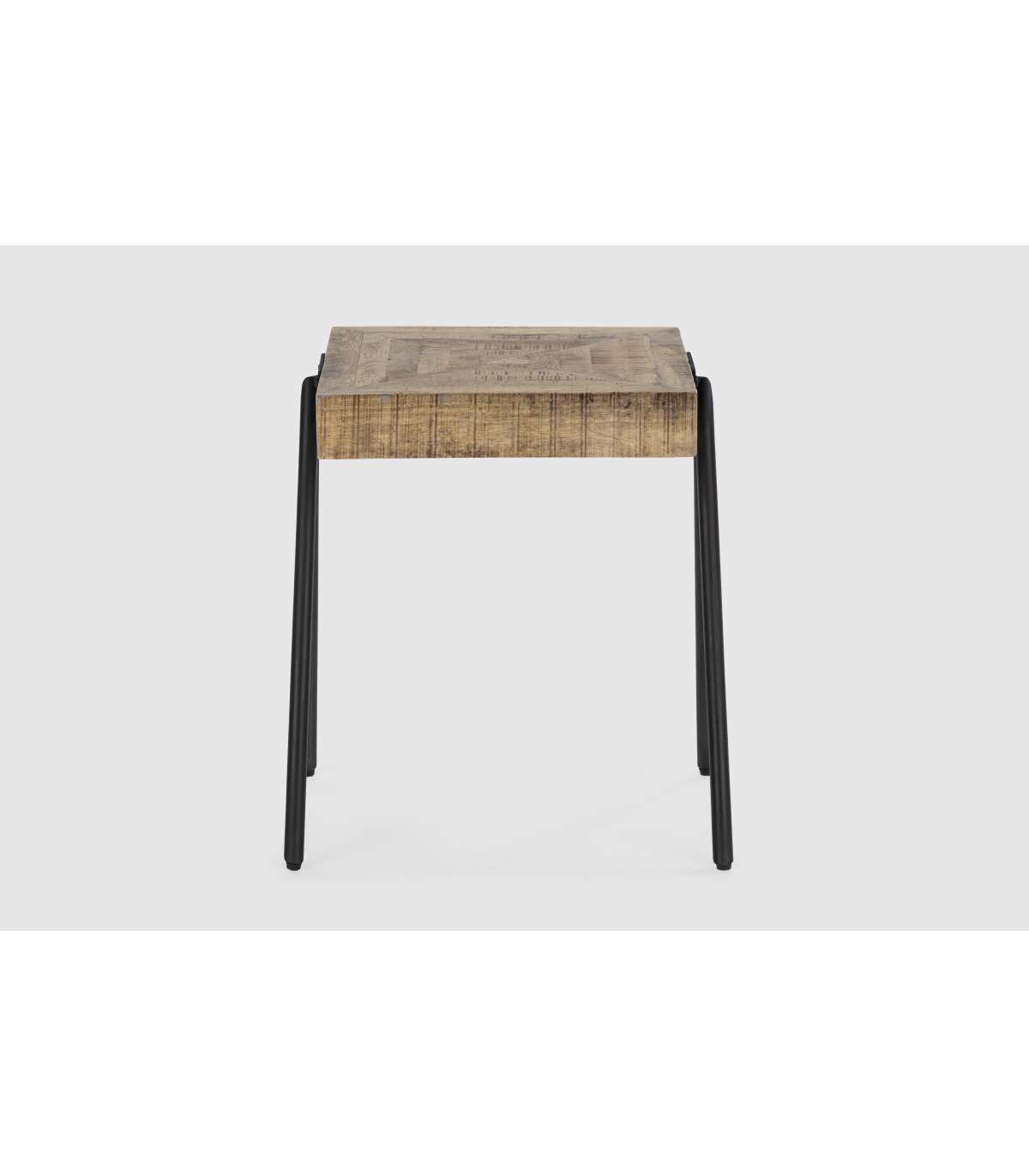 Mesa Auxiliar De Rincón Modelo Aaron Acabado Madera De Mango Natural, 40cm(alto) 80cm(anc_1