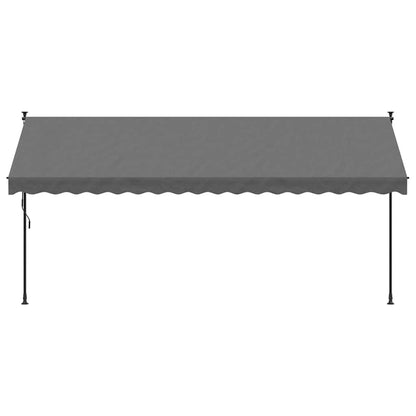 Toldo Retráctil De Tela Y Acero Gris Antracita 400x150 Cm_2
