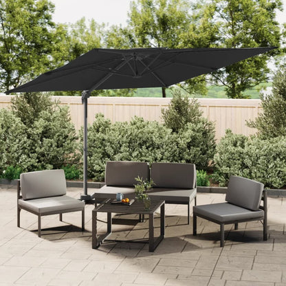 Vidaxl Sombrilla Colgante De Doble Techo Negro 300x300 Cm_1