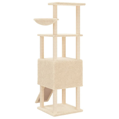 Vidaxl Rascador Para Gatos Con Postes De Sisal Crema 153 Cm_5