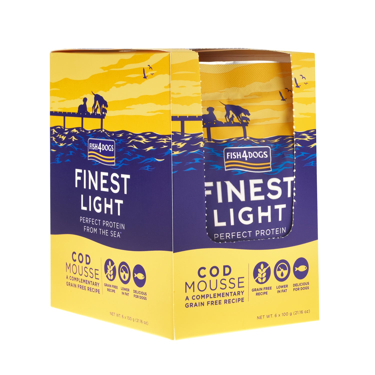 Fish4dogs Mousse Light Para Perro Sin Cereales – Bacalao 100 G (pack De 6)_2