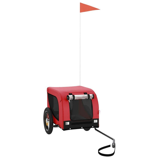 Vidaxl Remolque De Bicicleta Mascotas Hierro Tela Oxford Rojo Negro_0