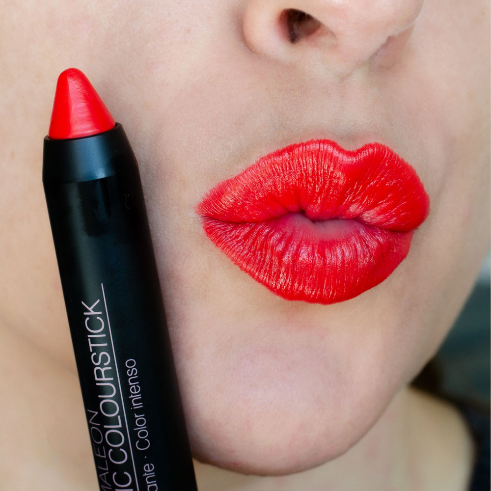 Pintalabios Rojo Flúor Basic Colourfun 4g Camaleon Cosmetics_2