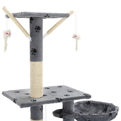 Vidaxl Rascador Para Gatos Con Poste De Sisal 230-250 Cm Huellas Gris_4