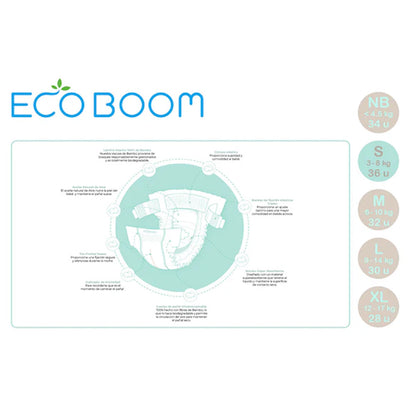 Pañal de Bambú Pure Premium ECO BOOM T2/S (3 a 8 Kg) 36 uds