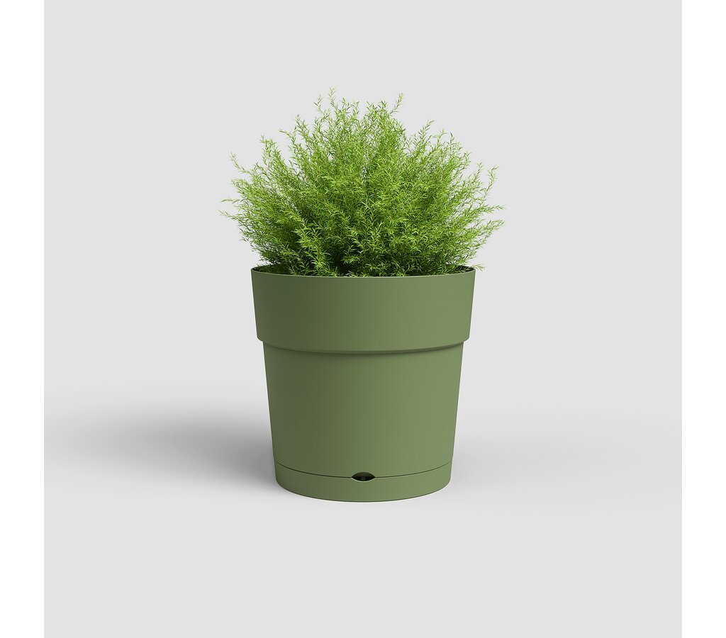 Artevasi Macetero Capri Ancha Verde De Plástico Reciclado 50cm