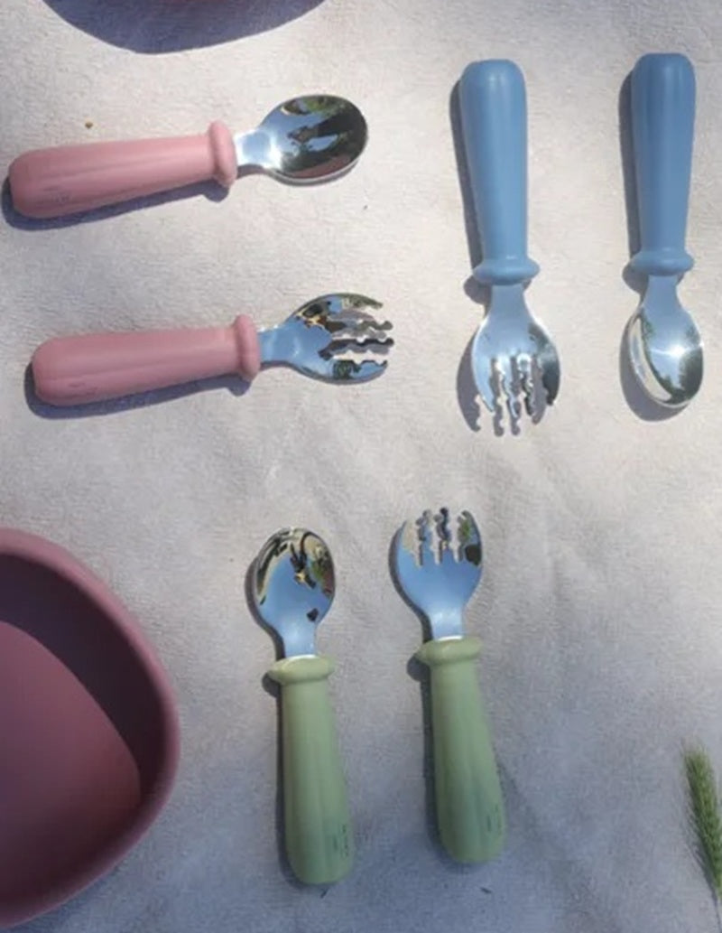 Juego De Tenedor Y Cuchara - Rosa Profundo._4