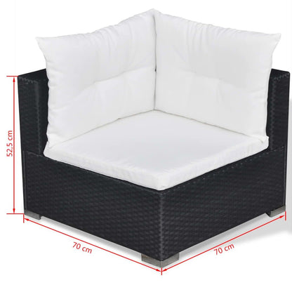 Vidaxl Set Muebles De Jardín 10 Piezas Y Cojines Ratán Sintético Negro_2