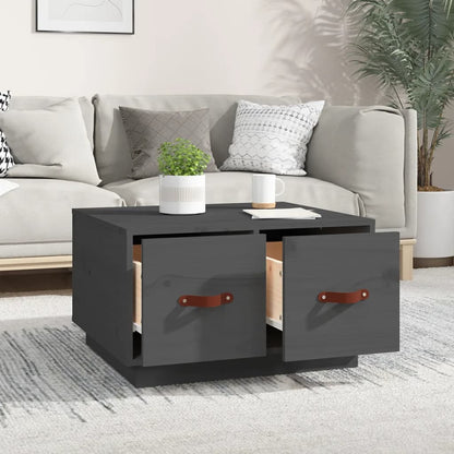 Mesa De Centro De Madera Maciza De Pino Gris 60x53x35 Cm_1