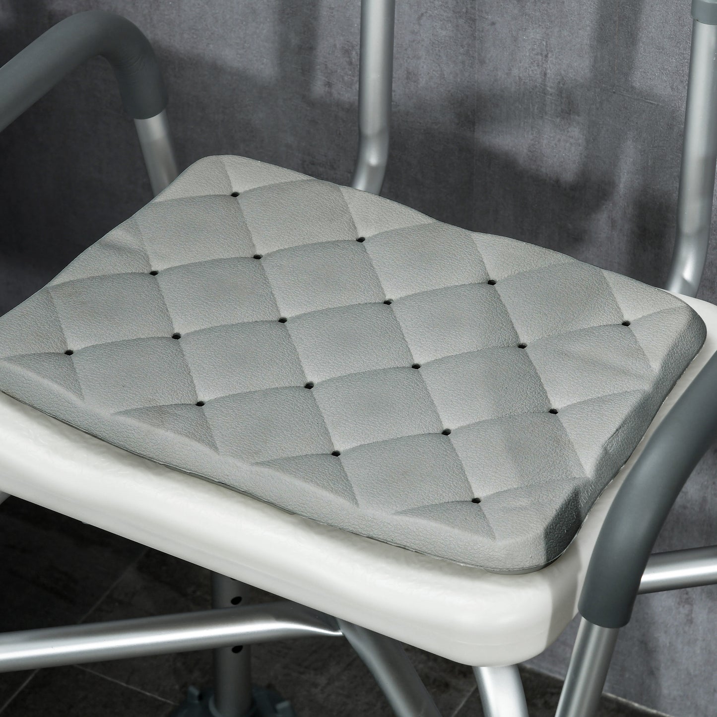 Homcom Silla Ducha Personas Mayores Con Respaldo Y Reposabrazos Gris_4