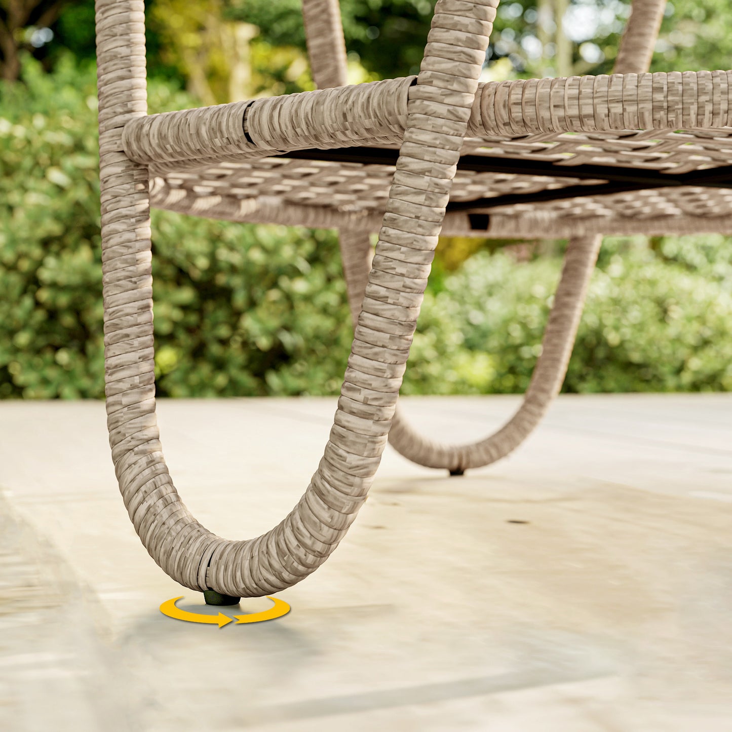 Outsunny Mesa De Jardín Exterior De Ratán Con Estante 65x65x50 Cm Amarillo_3