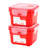 2x Herméticos Super Lock Micro 1,1 L., Cuadrados, Aptos Para Cocinar Al Vapor En El Microondas, Ideal Transporte Y Almacenamiento De Alimentos, Cierr