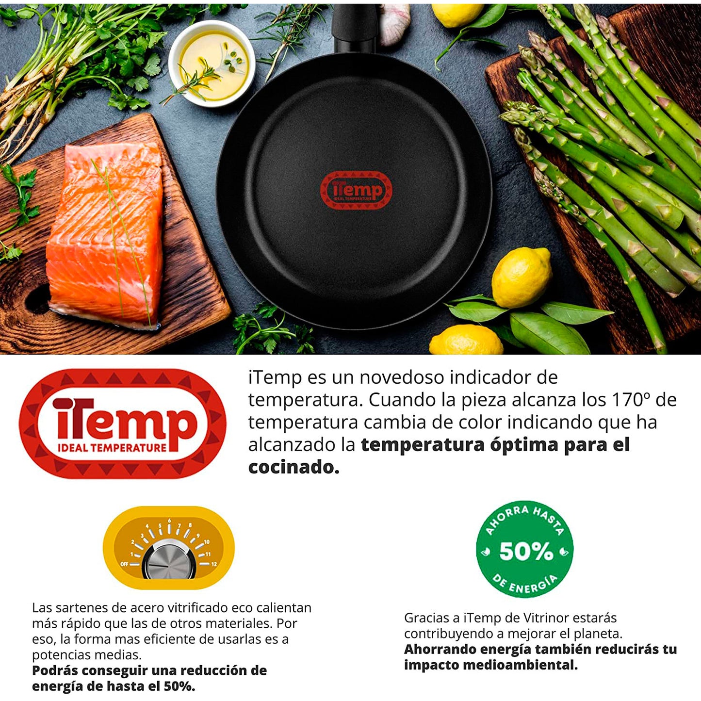 Batería Cocina Inducción 6 Piezas, Antiadherente Libre Pfoa, Exterior Negro Asas Efecto Madera Magefesa Orbe, Negro_3