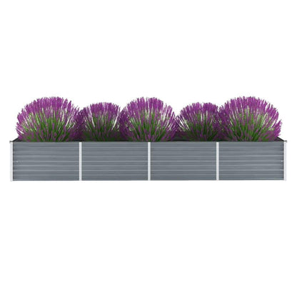Arriate De Jardín De Acero Galvanizado Gris 320x80x45 Cm_1