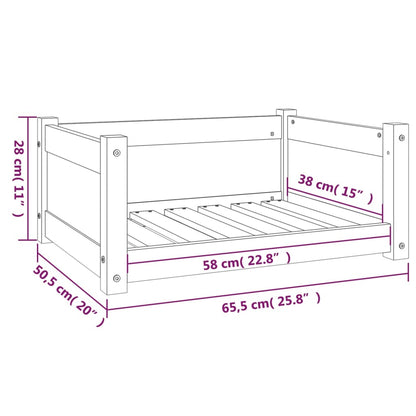 Vidaxl Cama Para Perros Madera Maciza De Pino Gris 65,5x50,5x28 Cm_2
