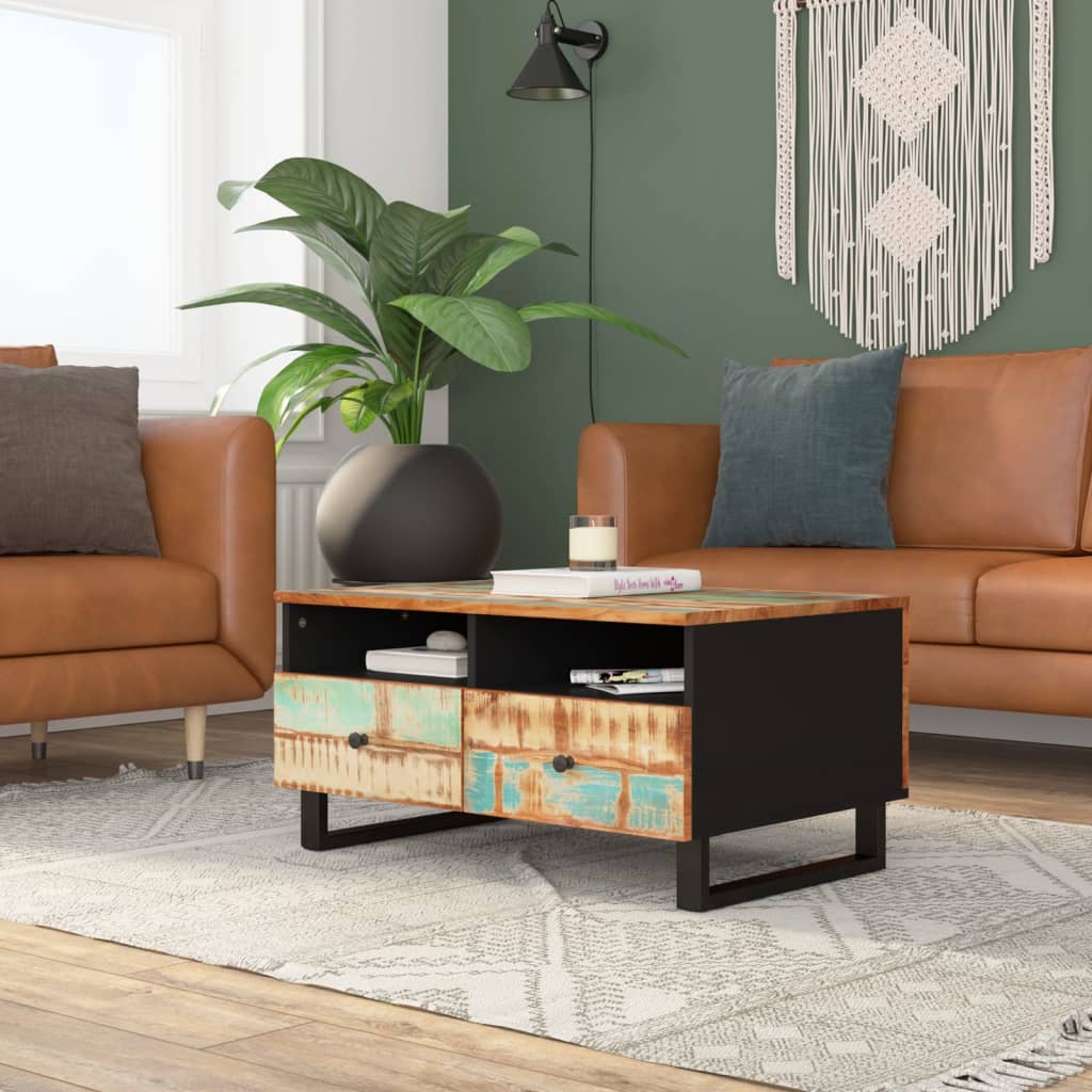 Mesa De Centro Madera Reciclada Y Contrachapada 80x54x40 Cm_1