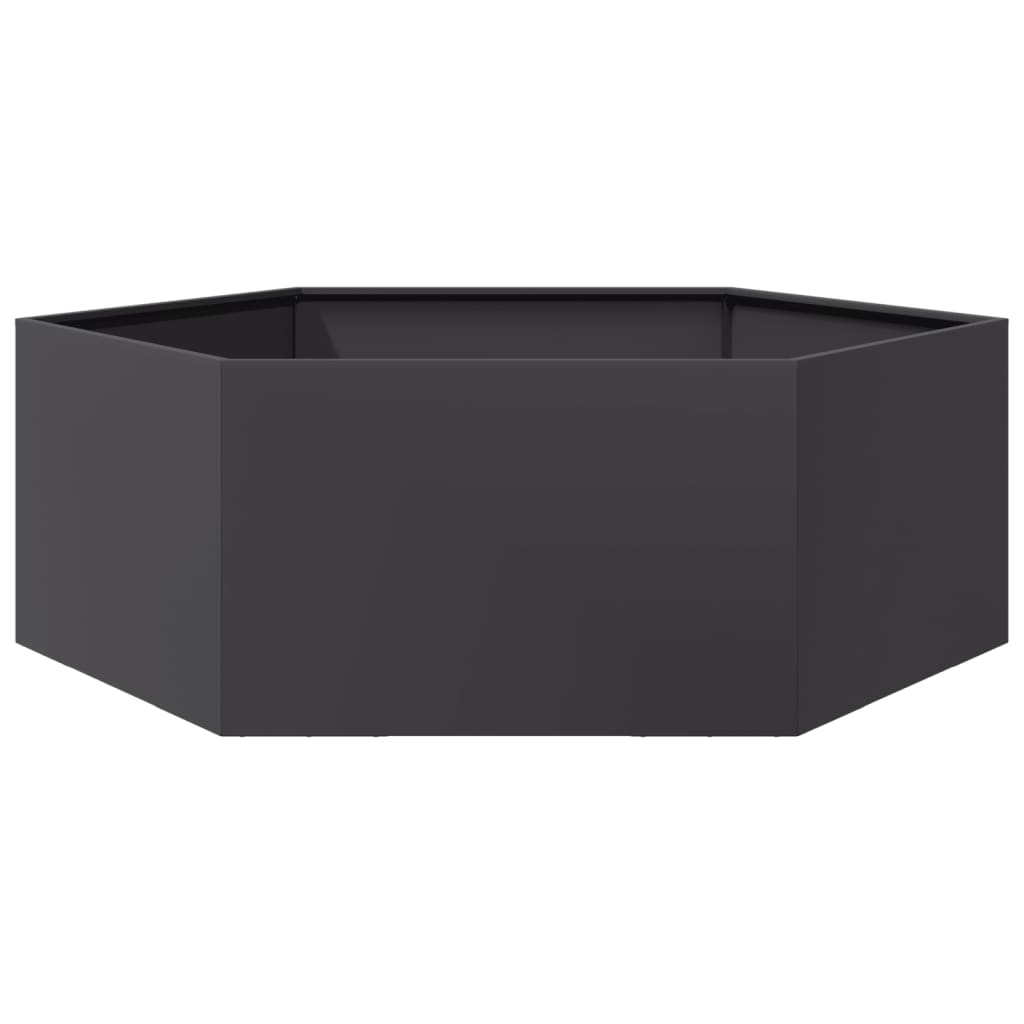 Jardinera Hexagonal Acero Negra 138x120x45 Cm_0