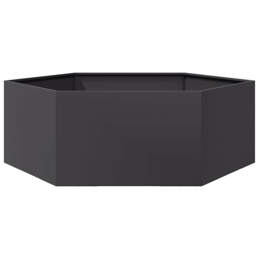 Jardinera Hexagonal Acero Negra 138x120x45 Cm_0