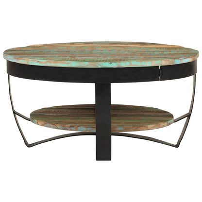 Mesa De Centro Madera Maciza Reciclada 65x32 Cm_0