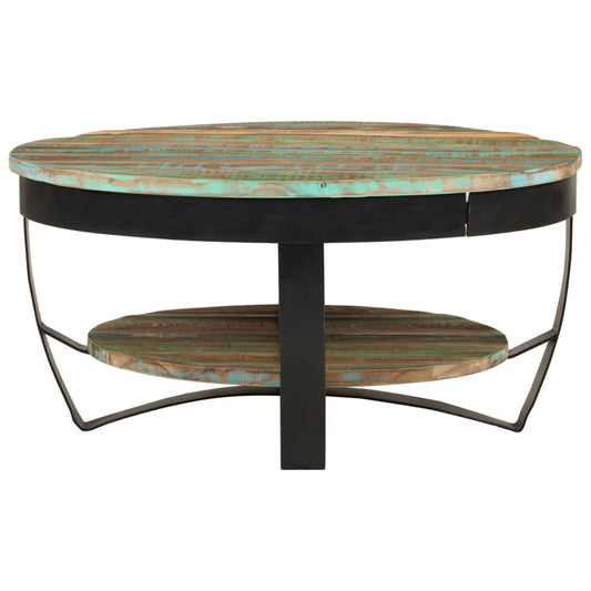 Mesa De Centro Madera Maciza Reciclada 65x32 Cm_0
