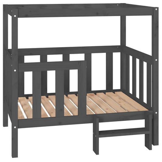 Vidaxl Cama Para Perros Madera Maciza De Pino Gris 105,5x83,5x100 Cm_0