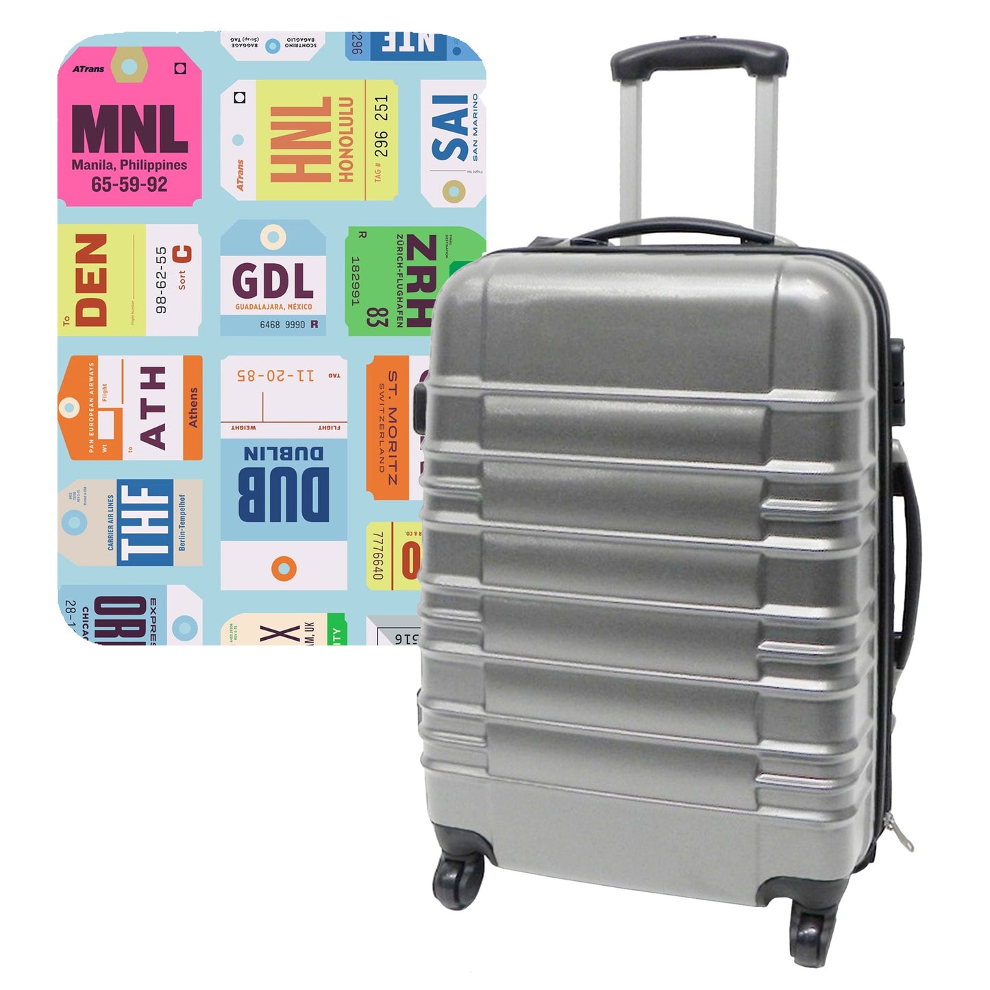 Set De Maleta 64x45x28cm Con Funda Protectora'city Plates'