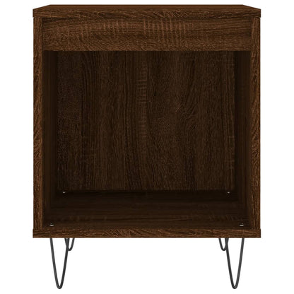 Mesita De Noche Madera De Ingeniería Marrón Roble 40x35x50 Cm_2