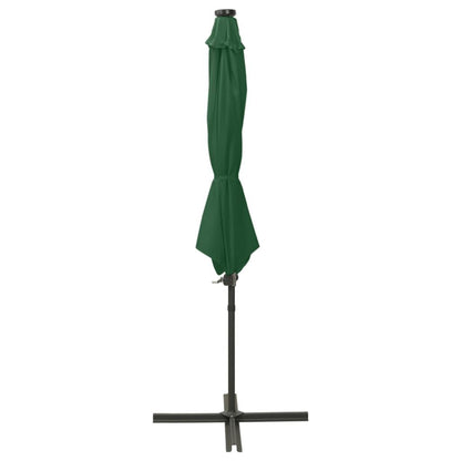 Vidaxl Sombrilla De Jardín Voladiza Con Palo Y Luces Led Verde 300 Cm_1